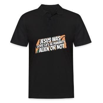 Christ Christianisme Humour Extraterrestre Jésus - Polo Homme - noir - Devant - Kai (181cm)