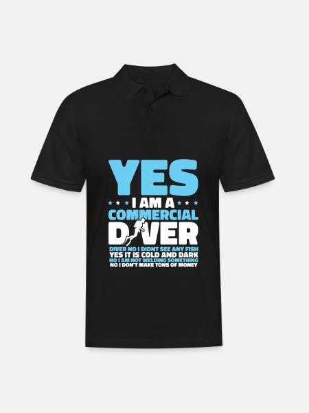 Diving Diver Commercial Diving - Men's Polo Shirt - black