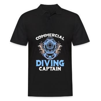 Tauchen Taucher Kapitän Kommerzielles Tauchen - Männer Poloshirt - Schwarz - Vorne - Kai (181cm)