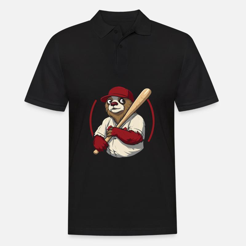 Sloth Cute Sloth Baseball - Polo Homme - noir
