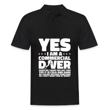 Tauchen Taucher Lustig Kommerzielles Tauchen - Männer Poloshirt - Schwarz - Vorne - Kai (181cm)