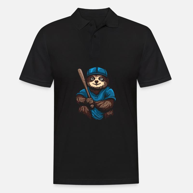 Sloth Cute Sloth Baseball - Polo Homme - noir