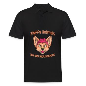 Furry Fandom Fursuits Cool - Männer Poloshirt - Schwarz - Vorne - Kai (181cm)