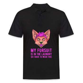 Furry Fandom Fursuits Costume - Men's Polo Shirt - black - Front - Kai (181cm)