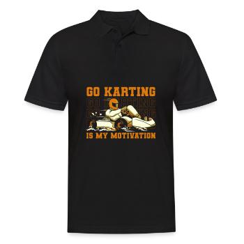 Go Kart Kartfahren Kartfahrer Cool - Männer Poloshirt - Schwarz - Vorne - Kai (181cm)