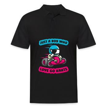 Aller karting karting karting kart driver mignon - Polo Homme - noir - Devant - Kai (181cm)