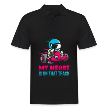 Go Kart Kartfahren Kartfahrer Niedlich - Männer Poloshirt - Schwarz - Vorne - Kai (181cm)