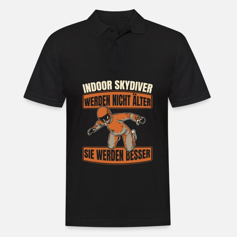 Indoor Skydiving Witzig - Männer Poloshirt - Schwarz