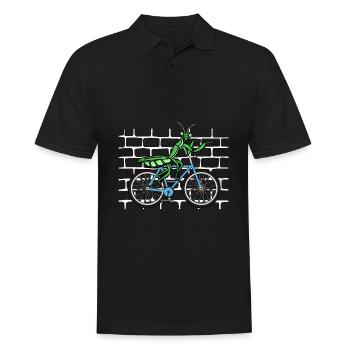 Mantis Gottesanbeterin Fahrrad - Männer Poloshirt - Schwarz - Vorne - Kai (181cm)
