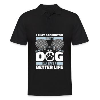 Badminton badminton chien - Polo Homme - noir - Devant - Kai (181cm)