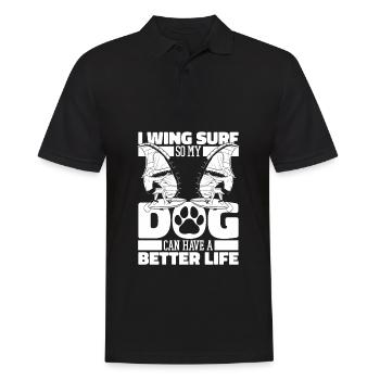 Wing Surf Wing Foil Hund - Männer Poloshirt - Schwarz - Vorne - Kai (181cm)