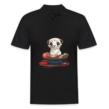 Ramen putois furet - Polo Homme - noir - Devant - Kai (181cm)
