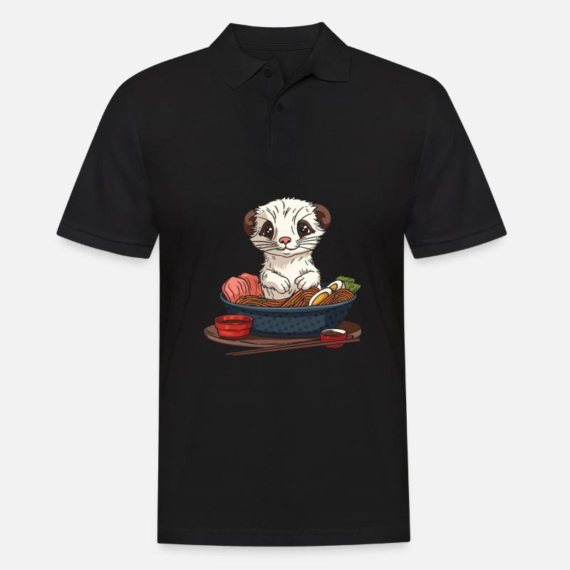 Frettchen Iltis Ramen - Männer Poloshirt - Schwarz
