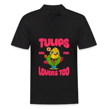 Tulpen Niedlich - Männer Poloshirt - Schwarz - Vorne - Kai (181cm)