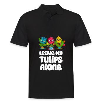 Tulpen Niedlich - Männer Poloshirt - Schwarz - Vorne - Kai (181cm)