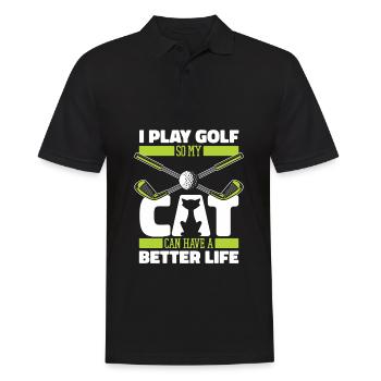 Golf Golfer Golfen Hund - Männer Poloshirt - Schwarz - Vorne - Kai (181cm)