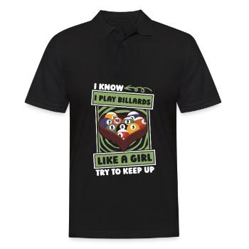Billiards Girls - Men's Polo Shirt - black - Front - Kai (181cm)