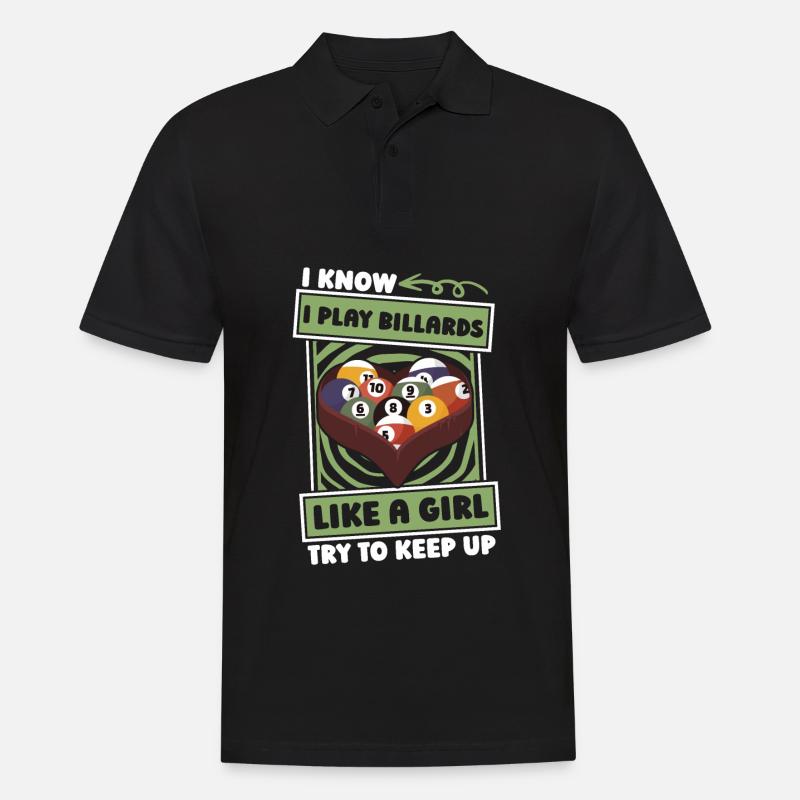 Billard Mädchen - Männer Poloshirt - Schwarz