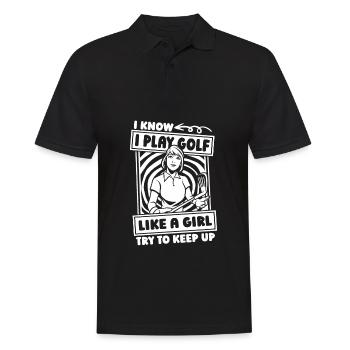 Golf Golfer Golfen - Männer Poloshirt - Schwarz - Vorne - Kai (181cm)