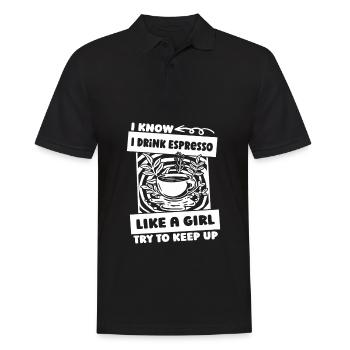 Coffee Espresso - Men's Polo Shirt - black - Front - Kai (181cm)