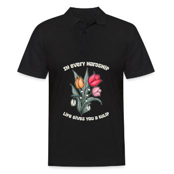 Tulpen Niedlich - Männer Poloshirt - Schwarz - Vorne - Kai (181cm)