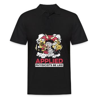 Physique Phyker Drôle de physique appliquée - Polo Homme - noir - Devant - Kai (181cm)