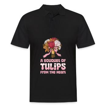 Tulips Cute - Men's Polo Shirt - black - Front - Kai (181cm)