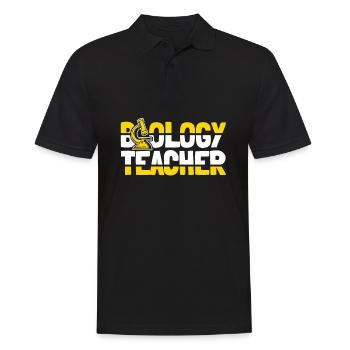 Biologie Biologe Mikroskop Biology Teacer - Männer Poloshirt - Schwarz - Vorne - Kai (181cm)