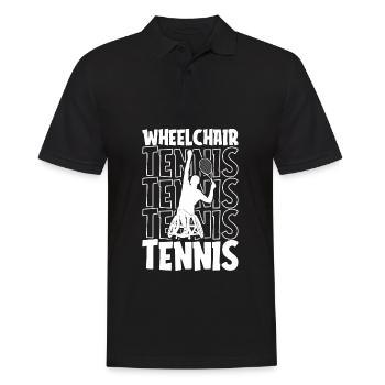 Tennis Rollstuhl Wheelchair Tennis - Männer Poloshirt - Schwarz - Vorne - Kai (181cm)