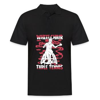 Tennis de table, ping-pong, fauteuil roulant - Polo Homme - noir - Devant - Kai (181cm)