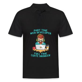 Web Entwickler Webdeveloper Kaffee - Männer Poloshirt - Schwarz - Vorne - Kai (181cm)