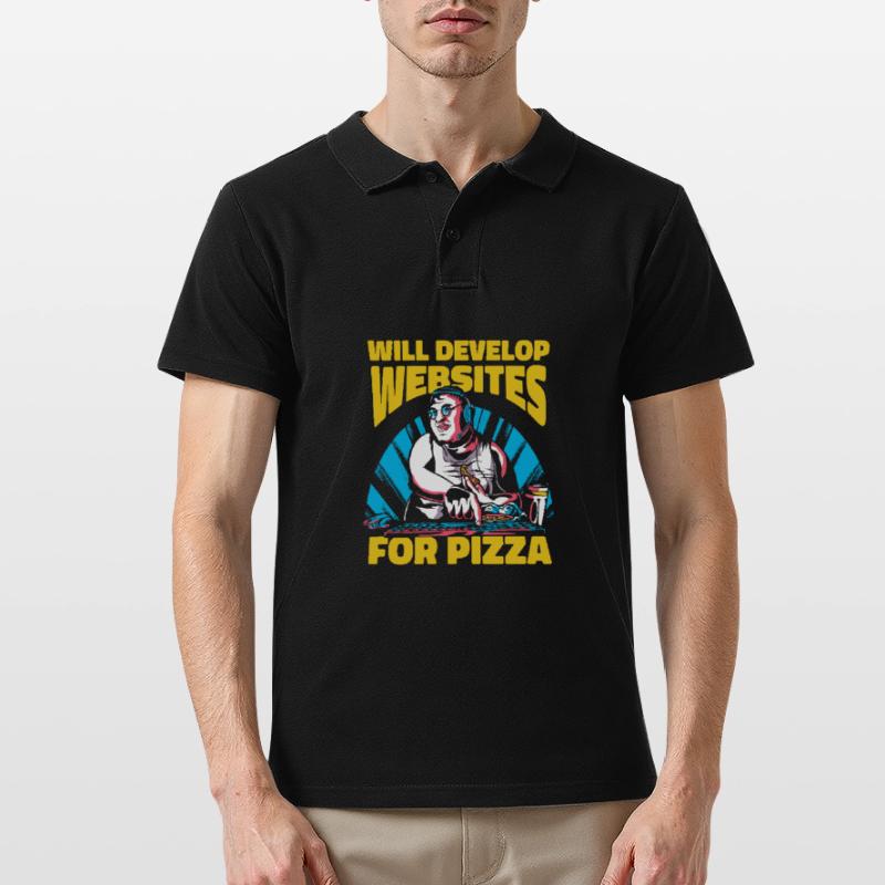 Web Developer Web Developer Pizza Men's Polo Shirt