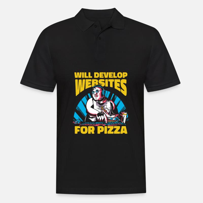 Web Entwickler Webdeveloper Pizza - Männer Poloshirt - Schwarz