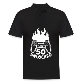 Gamer Gaming Birthday Level 50 Unlocked - Men's Polo Shirt - black - Front - Kai (181cm)