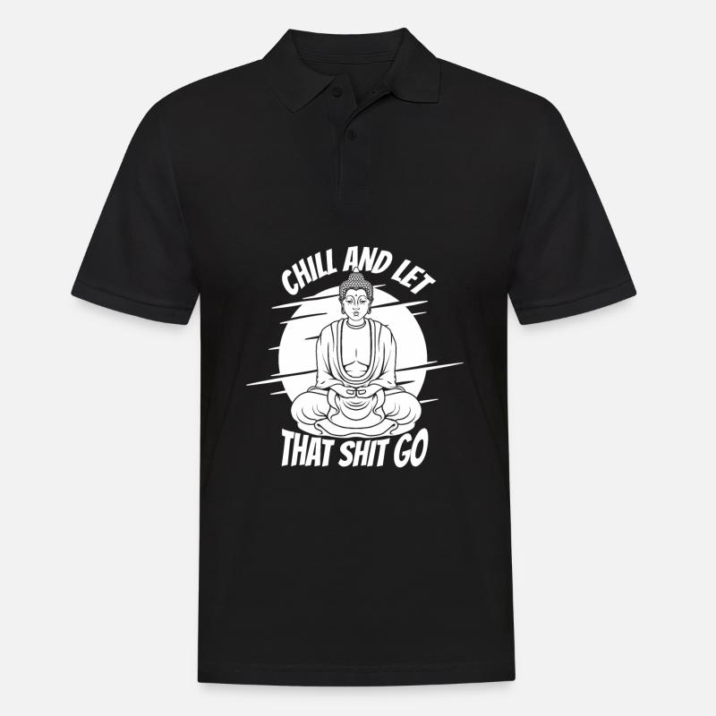 Buddha Buddhist Lustig - Männer Poloshirt - Schwarz