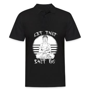 Bouddha bouddhiste drôle - Polo Homme - noir - Devant - Kai (181cm)