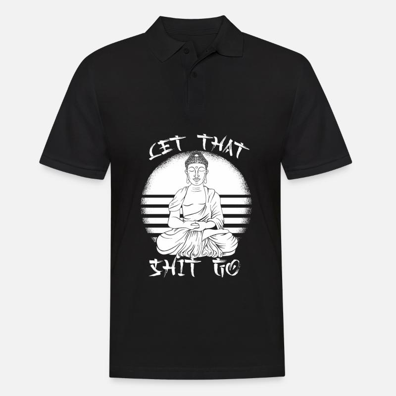 Buddha Buddhist Lustig - Männer Poloshirt - Schwarz
