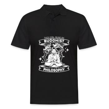 Bouddha bouddhiste drôle - Polo Homme - noir - Devant - Kai (181cm)