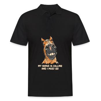 Horse Equestrian Funny Endurance Riding - Men's Polo Shirt - black - Front - Kai (181cm)