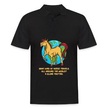 Horse Equestrian Funny Endurance Riding - Men's Polo Shirt - black - Front - Kai (181cm)