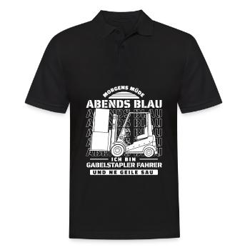 Gabelstapler Staplerfahrer - Männer Poloshirt - Schwarz - Vorne - Kai (181cm)