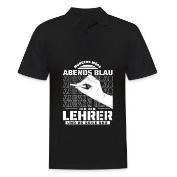 Lehrer Pädagoge Morgens Mde Abends Blau - Männer Poloshirt - Schwarz - Vorne - Kai (181cm)
