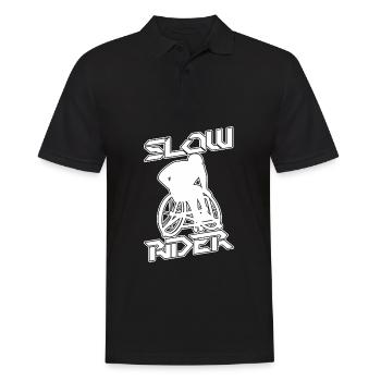 Rollstuhl Rollstuhlfahrer Low Rider - Männer Poloshirt - Schwarz - Vorne - Kai (181cm)