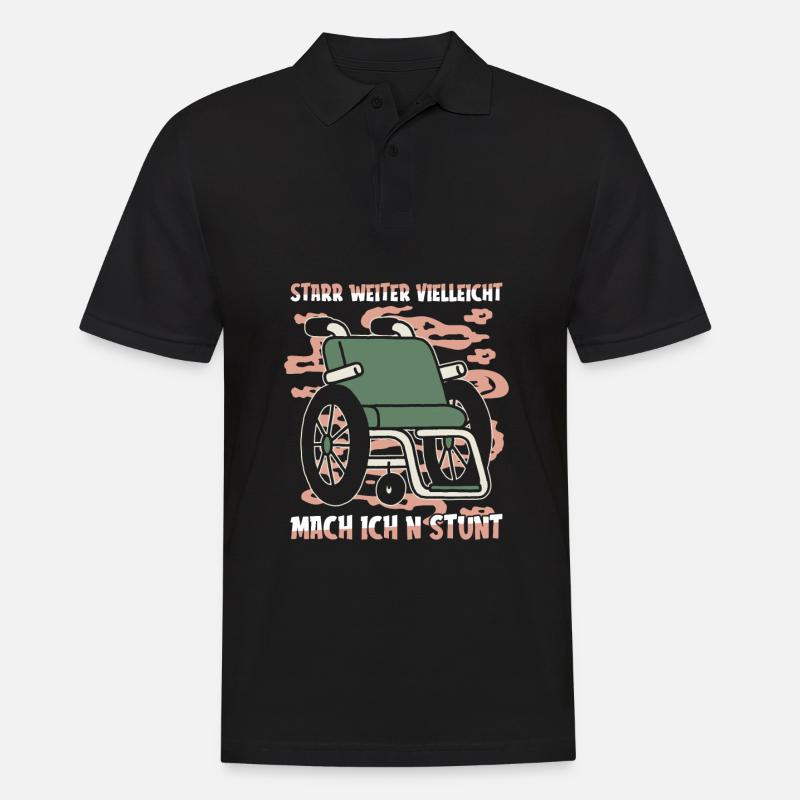 Rollstuhl Rollstuhlfahrer - Männer Poloshirt - Schwarz