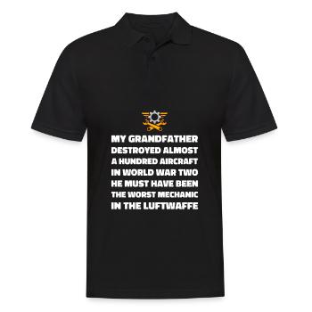 Flugzeug Mechaniker Lustig - Männer Poloshirt - Schwarz - Vorne - Kai (181cm)