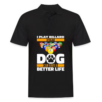 Billiards Dog - Men's Polo Shirt - black - Front - Kai (181cm)