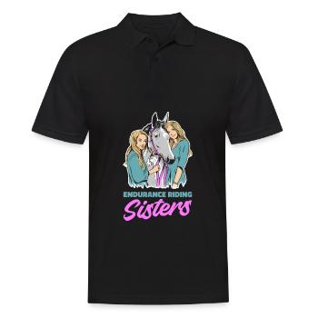 Horse Equestrian Sister Endurance Riding - Men's Polo Shirt - black - Front - Kai (181cm)