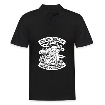 Prinzessin - Männer Poloshirt - Schwarz - Vorne - Kai (181cm)