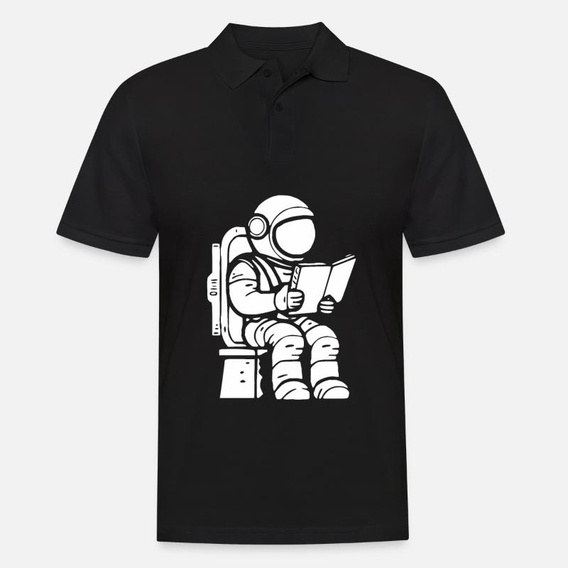 Buch Leseratte Bücherwurm - Männer Poloshirt - Schwarz