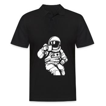 Kaffee Cafe - Männer Poloshirt - Schwarz - Vorne - Kai (181cm)